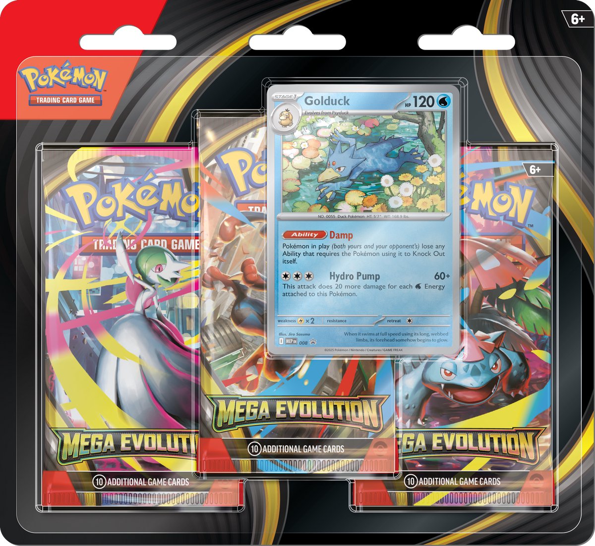Pokémon ME01 Mega Evolution 3 Pack Boosterblister Golduck