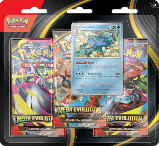 Pokémon ME01 Mega Evolution 3 Pack Boosterblister Golduck